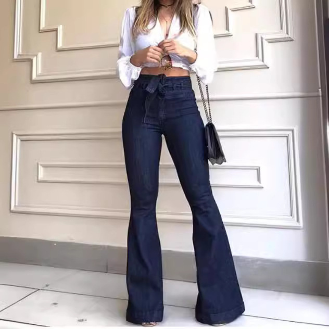 Kyra | Vintage Wide Leg Lace-Up Flared Pants