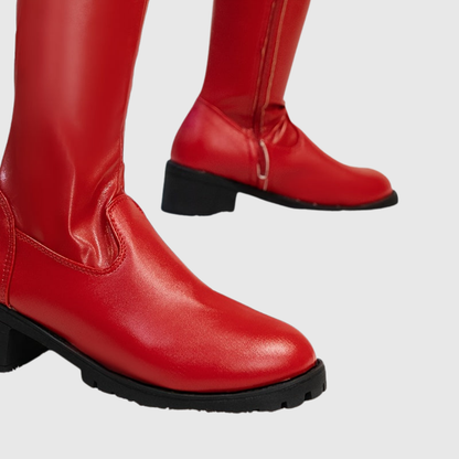 Fenisse | Chunky Heel Thigh-High Leather Boots - view 7