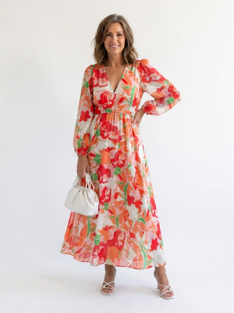 Althea | Long Sleeve Floral Maxi Dress - view 12