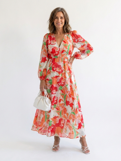 Althea | Long Sleeve Floral Maxi Dress - view 12