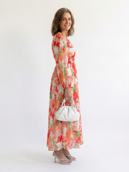 Althea | Long Sleeve Floral Maxi Dress - view 6