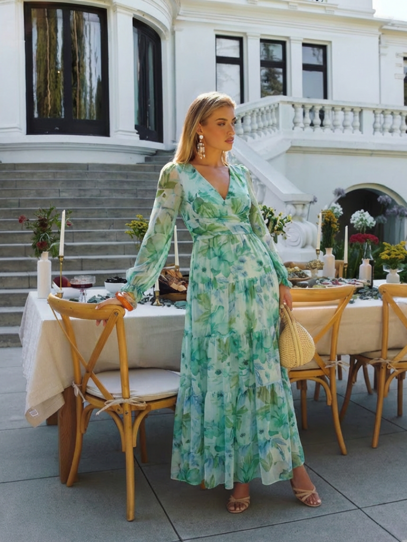 Althea | Long Sleeve Floral Maxi Dress - view 11