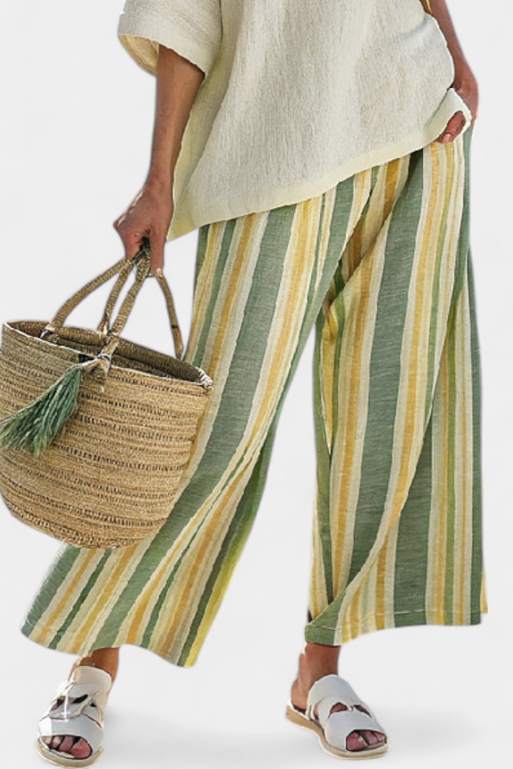 Ellowyn | Top & Striped Linen Pants - view 3